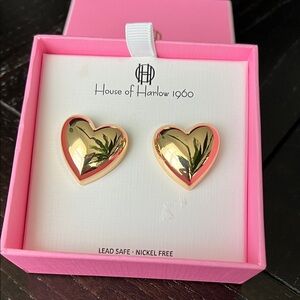 House of Harlow 1960 Gold Heart Earrings